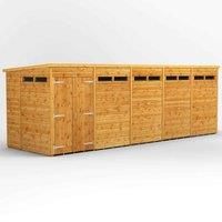 Power Pent 20' x 6' Double Door Security Shed, Brown