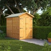 Power Windowless Apex Shed 8' x 4' - Double Door