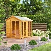 POWERSHEDS 6 ft. W x 8 ft. D Power Apex Shiplap Dip Treated Summerhouse (8x6)