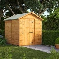 Power Windowless Apex Shed 8' x 6 6' in Natural Timber