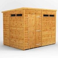Power Pent 8' x 6' Security Shed, Brown