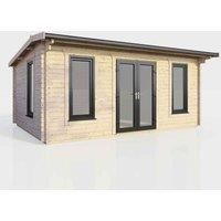 Power 18' x 10' Apex Log Cabin - Central Doors, Brown