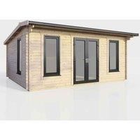 Power 18' x 12' Apex Log Cabin - Central Doors, Brown