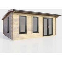 Power 18' x 12' Apex Log Cabin - Right Hand Doors, Brown