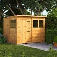 POWERSHEDS 8.5 ft. W x 8.3 ft. D Solid Wood Tongue & Groove Pent Storage Shed Brown 260.4cm W X 251.6cm D X 202.8cm H