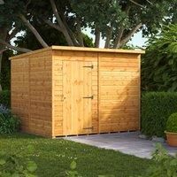 POWERSHEDS 8.5 ft. W x 8.3 ft. D Solid Wood Tongue & Groove Pent Garden Shed Brown 260.4cm W X 251.6cm D X 202.8cm H