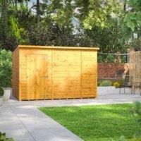 Power 10' x 8' Pent Windowless Garden Shed, Brown