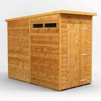 Power 4' x 8' Pent Security Shed, Brown