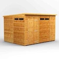 Power 10' x 8' Pent Security Shed, Brown