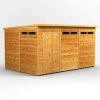 Power 12' x 8' Pent Security Shed, Brown