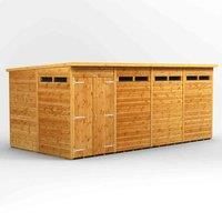 POWERSHEDS 8.5 ft. W x 16.1 ft. D Solid Wood Tongue & Groove Flat Garden Shed Brown 260.4cm W X 489.6cm D X 202.8cm H