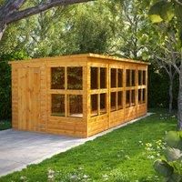Power 16' x 8' Pent Potting Shed, Brown