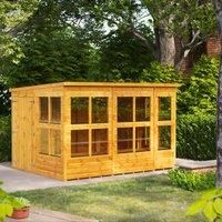 Power 10' x 8' Pent Double Door Potting Shed, Brown