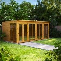POWERSHEDS 8.5 ft. W x 16.1 ft. D Solid Wood Tongue & Groove Pent Storage Shed Brown 260.4cm W X 489.6cm D X 202.8cm H
