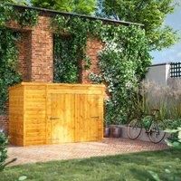 Power 8' x 4' Pent Bike Shed, Brown