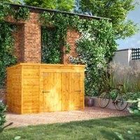 POWERSHEDS 5.3 ft. W x 8.3 ft. D Solid Wood Tongue & Groove Pent Bike Shed Brown 160.8cm W X 252.6cm D X 168.6cm H