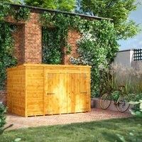 POWERSHEDS 6.3 ft. W x 8.3 ft. D Solid Wood Tongue & Groove Pent Bike Shed Brown 190.8cm W X 252.6cm D X 168.6cm H