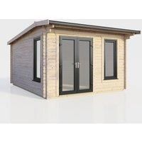 Power 12x12 Apex Log Cabin - Left Hand Door, Brown