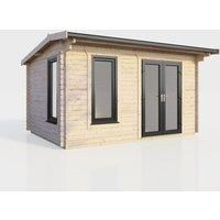 Power 14x8 Apex Log Cabin - Right Hand Door, Brown