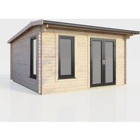 POWERSHEDS 12 ft. W x 14 ft. D Power Apex Notched Logs Log Cabin (14x12)