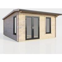 POWERSHEDS 14 ft. W x 14 ft. D Power Apex Notched Logs Log Cabin (14x14)