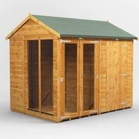8X6 Power Apex Summerhouse Combi Including 4Ft Side Store, Brown