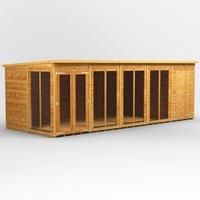 POWERSHEDS 8 ft. W x 20 ft. D Power Pent Shiplap Dip Treated Summerhouse - including 4ft Side Store (20x8)