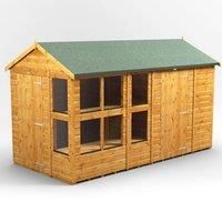 POWER 6.3 ft. W x 12.6 ft. D Solid Wood Tongue & Groove Apex Garden Shed brown 228.7778 H x 191.389 W x 384.2004 D cm