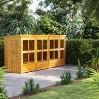 14X4 Power Pent Potting Shed, Brown