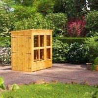 6X4 Power Pent Potting Shed With Double Doors, Brown
