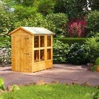 POWER 4.3 ft. W x 6.4 ft. D Solid Wood Tongue & Groove Steep Slope Garden Shed brown 214.7 H x 131.4 W x 195.0 D cm