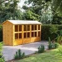 Power Apex Potting Shed 14' x 4' - Double Doors