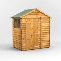 POWER 6.3 ft. W x 4.4 ft. D Solid Wood Overlap Apex Garden Shed brown 228.6 H x 180.34 W x 130.302 D cm