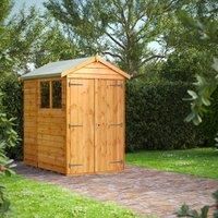 Power Overlap Apex Shed 6' x 4' Double Doors
