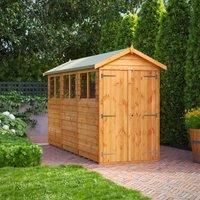Power Overlap Apex Shed 12' x 4' Double Doors