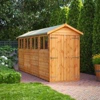 POWER 4.3 ft. W x 16.5 ft. D Solid Wood Overlap Apex Garden Shed Brown 131.4cm W X 503.2cm D X 214.7cm H