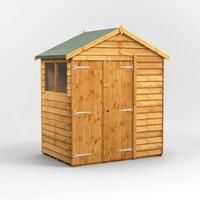 Power Overlap Apex Shed 4' x 6' Double Doors