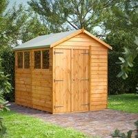 POWER 6.3 ft. W x 8.7 ft. D Solid Wood Overlap Apex Garden Shed brown 215.9 H x 180.34 W x 248.92 D cm