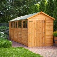 Power Overlap Apex Shed 18' x 6' Double Doors