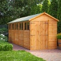 Power Overlap Apex Shed 20' x 6' Double Doors