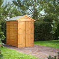 POWER 4.3 ft. W x 6.4 ft. D Solid Wood Overlap Apex Garden Shed brown 228.6 H x 121.92 W x 190.5 D cm