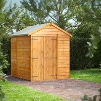 POWER 6.3 ft. W x 6.4 ft. D Solid Wood Overlap Apex Garden Shed brown 228.6 H x 180.34 W x 190.5 D cm