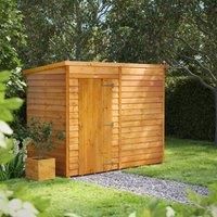 Powersheds High Grade Premium Pent Overlap Wooden Shed, Security Features, Door Flexibility, made from 10 mm Extra Thick Timber (Windowless)