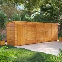 20X4 Power Overlap Pent Windowless Shed, Brown