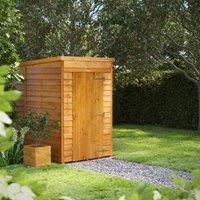 POWER 6 ft. W x 4 ft. D Power Pent Overlap Dip Treated Windowless Shed (4x6)  - brown - Size: 195.58 H x 129.54 W x 180.34 D cm