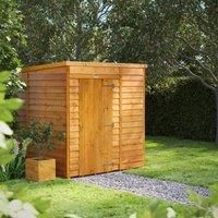 6X6 Power Overlap Pent Windowless Shed, Brown