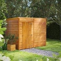 POWERSHEDS 6.3 ft. W x 8.3 ft. D Solid Wood Overlap Pent Garden Shed Brown 190.8cm W X 251.6cm D X 202.8cm H