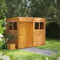 POWER 6.3 ft. W x 8.3 ft. D Solid Wood Overlap Pent Garden Shed brown 195.58 H x 248.92 W x 180.34 D cm