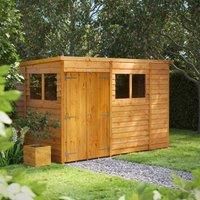 Powersheds High Grade Premium Pent Overlap Wooden Shed with Double Door, Security Features, Door & Window Flexibility, made from Extra Thick Timber