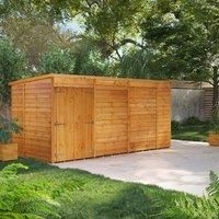 POWER 6.3 ft. W x 14.1 ft. D Solid Wood Overlap Pent Garden Shed brown 195.58 H x 428.2 W x 180.34 D cm